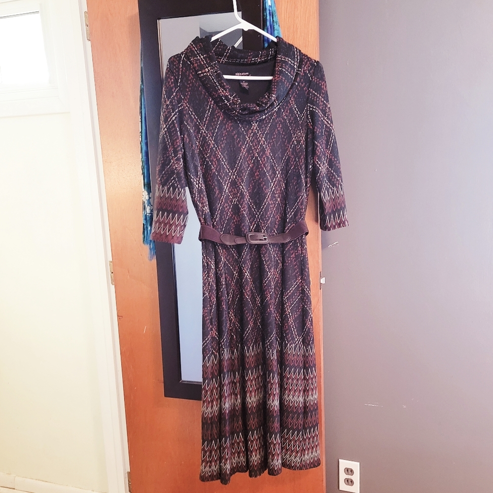 Signature by Robbie Bee ~ Cowl Neck Dress